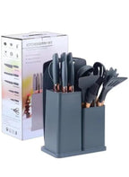19-Piece Elegant Non-Stick Silicone Kitchen Utensil Set – Grey