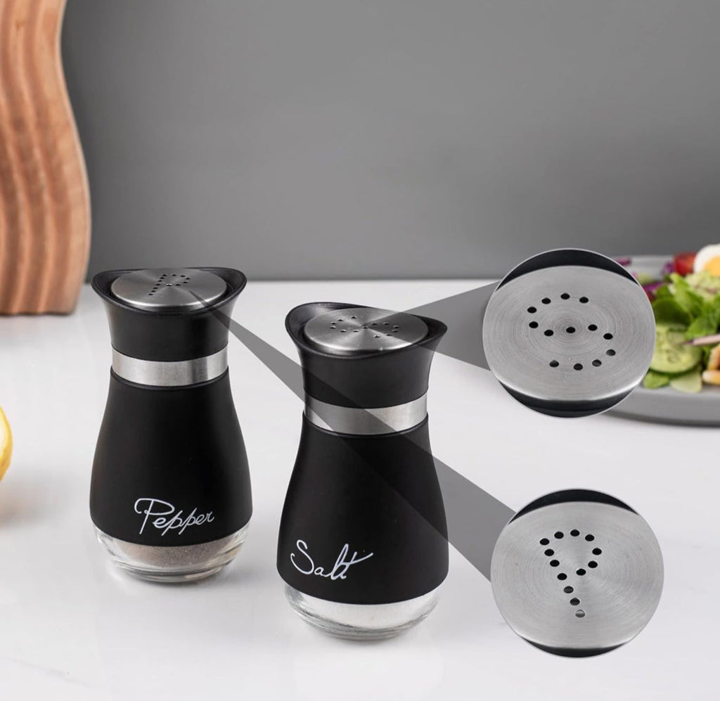 Modern Black 2-Pack Salt & Pepper Shaker Set