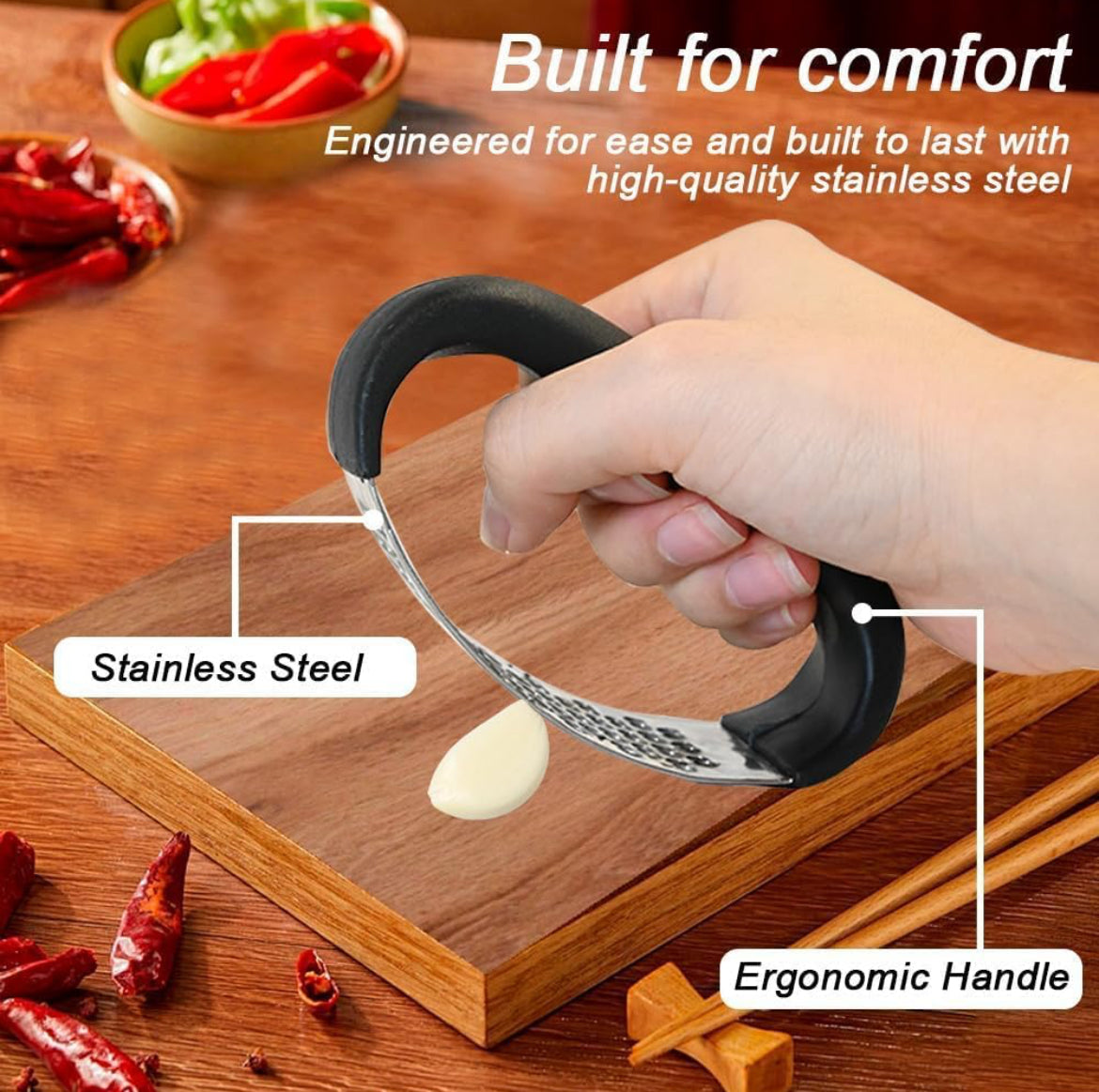 Excellent Garlic Press – Strong, Easy, and Mess-Free!