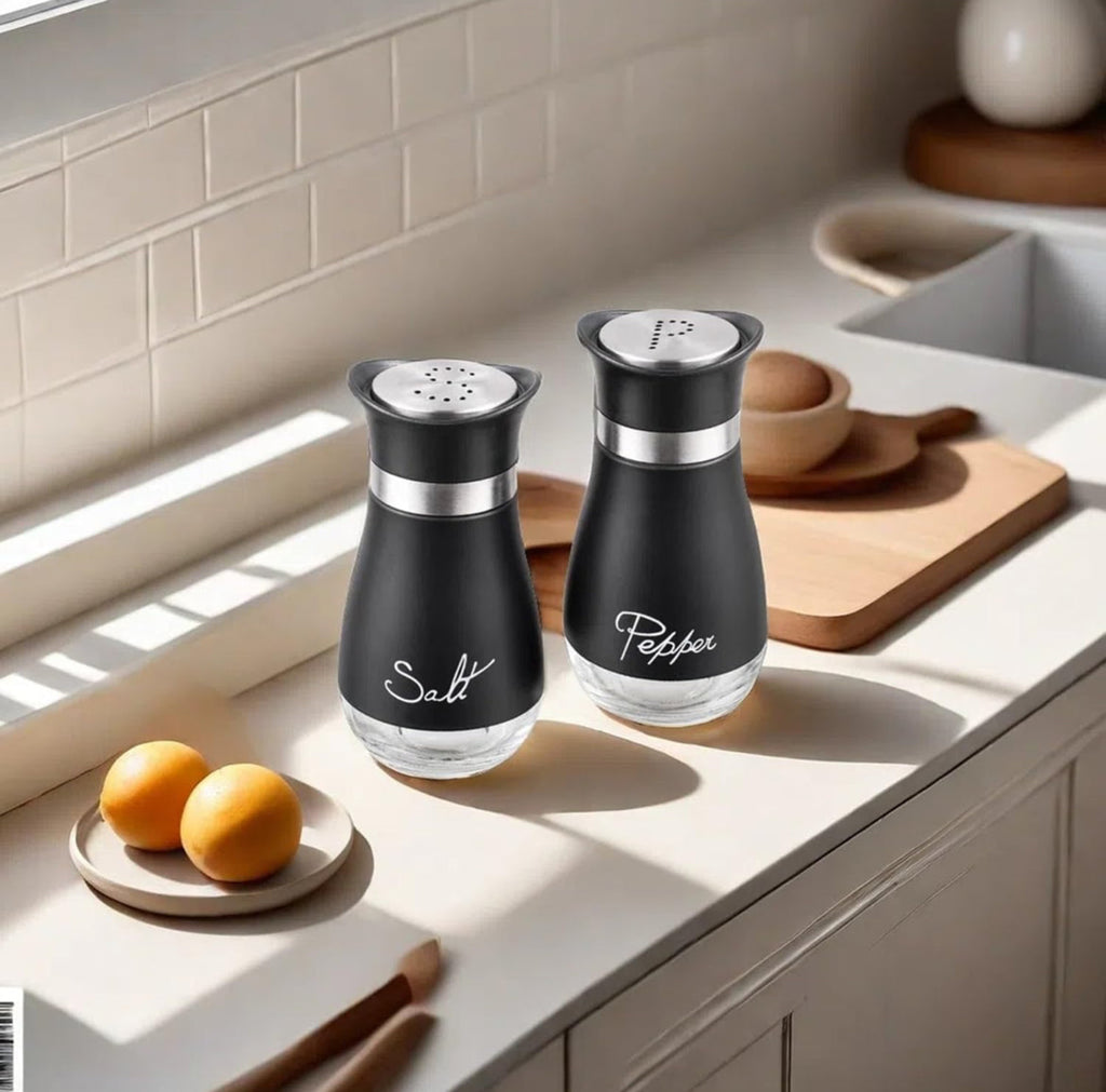 Modern Black 2-Pack Salt & Pepper Shaker Set
