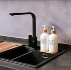 2x 500ml Lotion Soap Dispenser Hand Sanitizer Glass Bottle With Bamboo Cover Pump - White