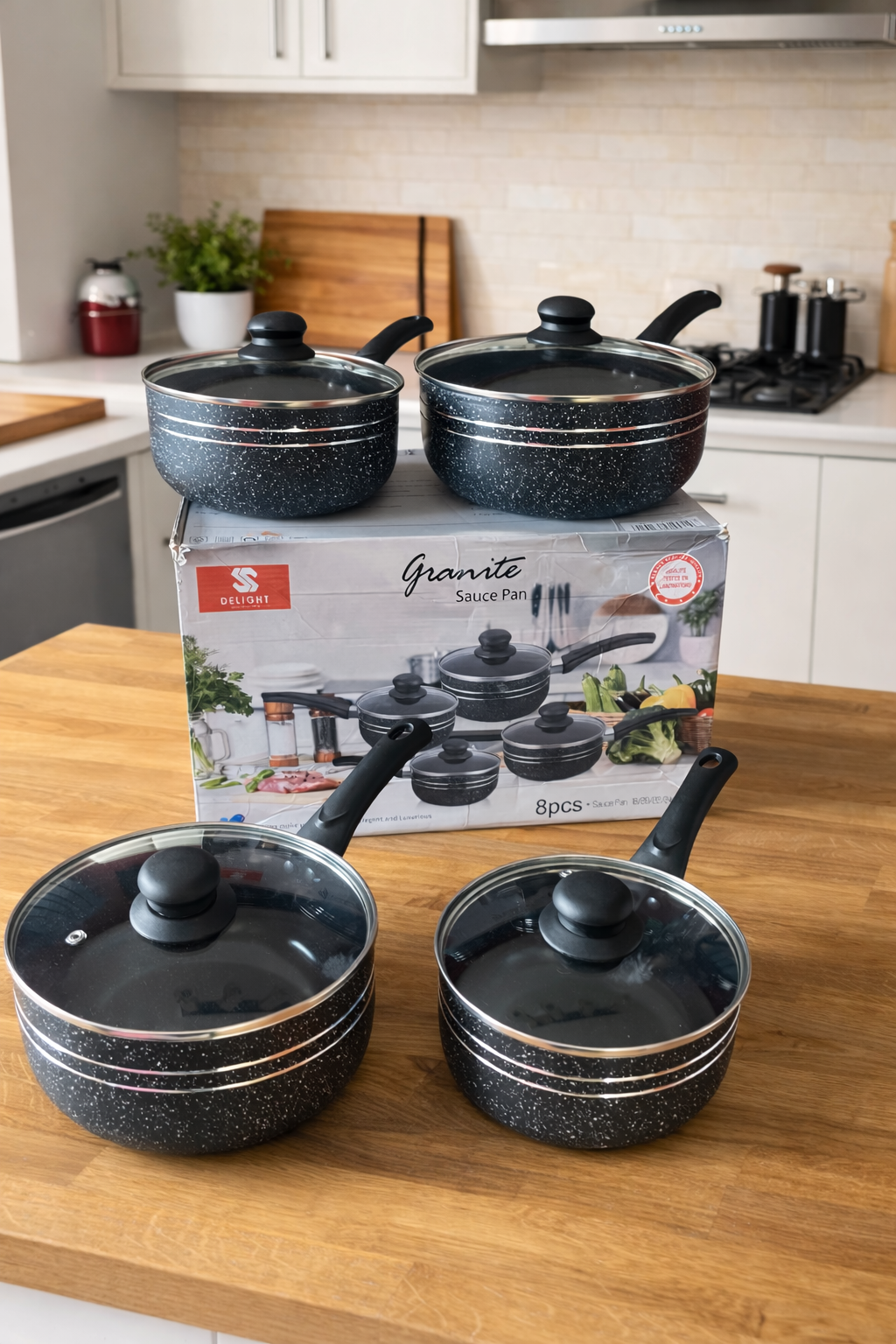 8pc Granite Sauce Pan set