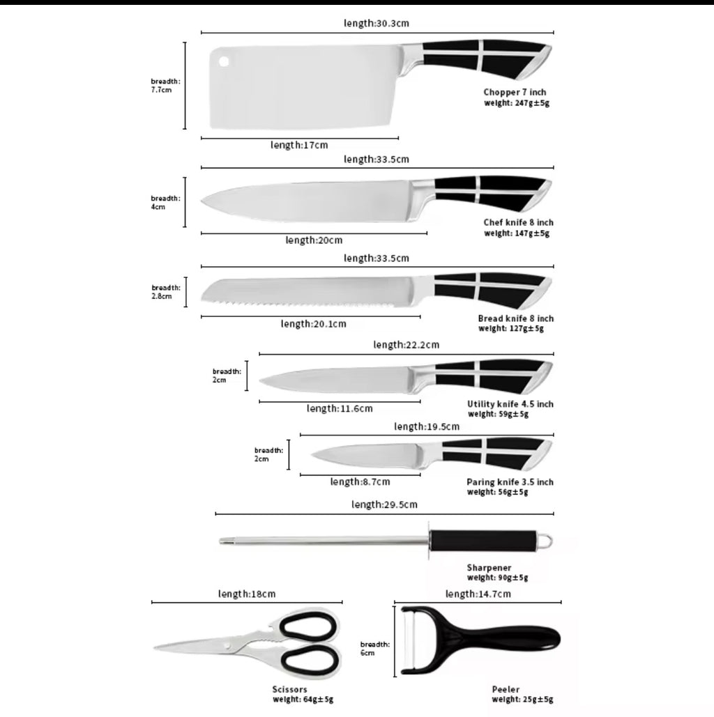 9pc Knife set