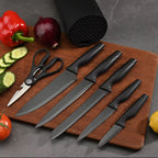 7pc Black knife set