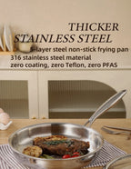 Stainless steel frying pans