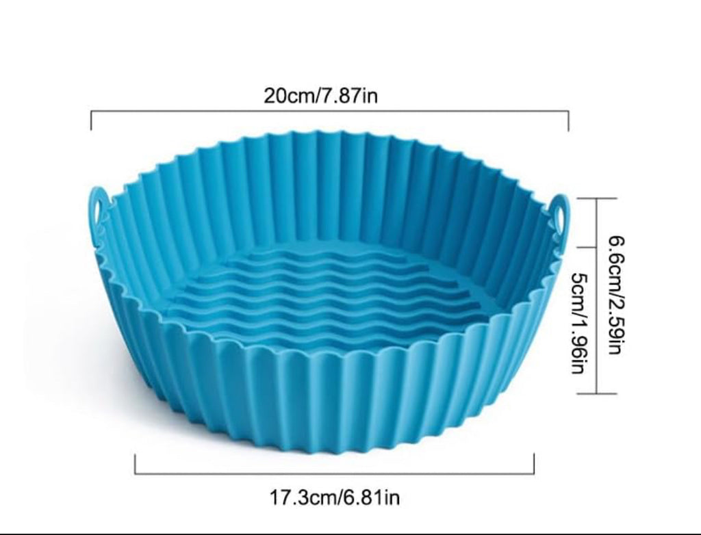 2 Pack Silicone Round Air Fryer Liners – Non-Stick, Flexible & Easy Release