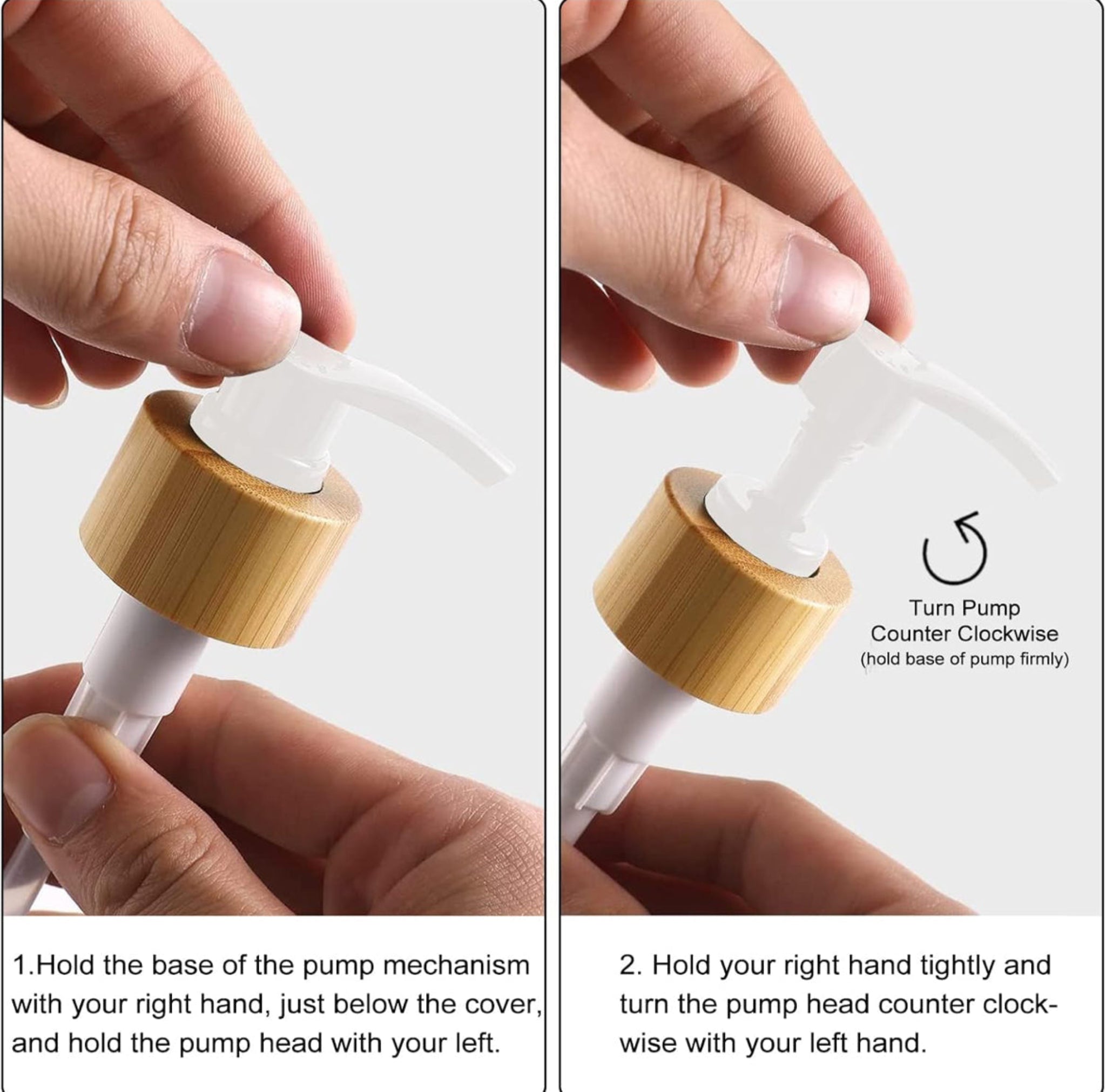 2x 500ml Lotion Soap Dispenser Hand Sanitizer Glass Bottle With Bamboo Cover Pump - White