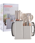 19-Piece Elegant Non-Stick Silicone Kitchen Utensil Set – White