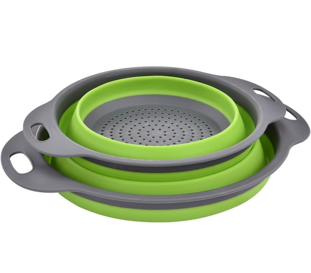 2 Pack Collapsible Colanders – Space Saving Kitchen Strainers