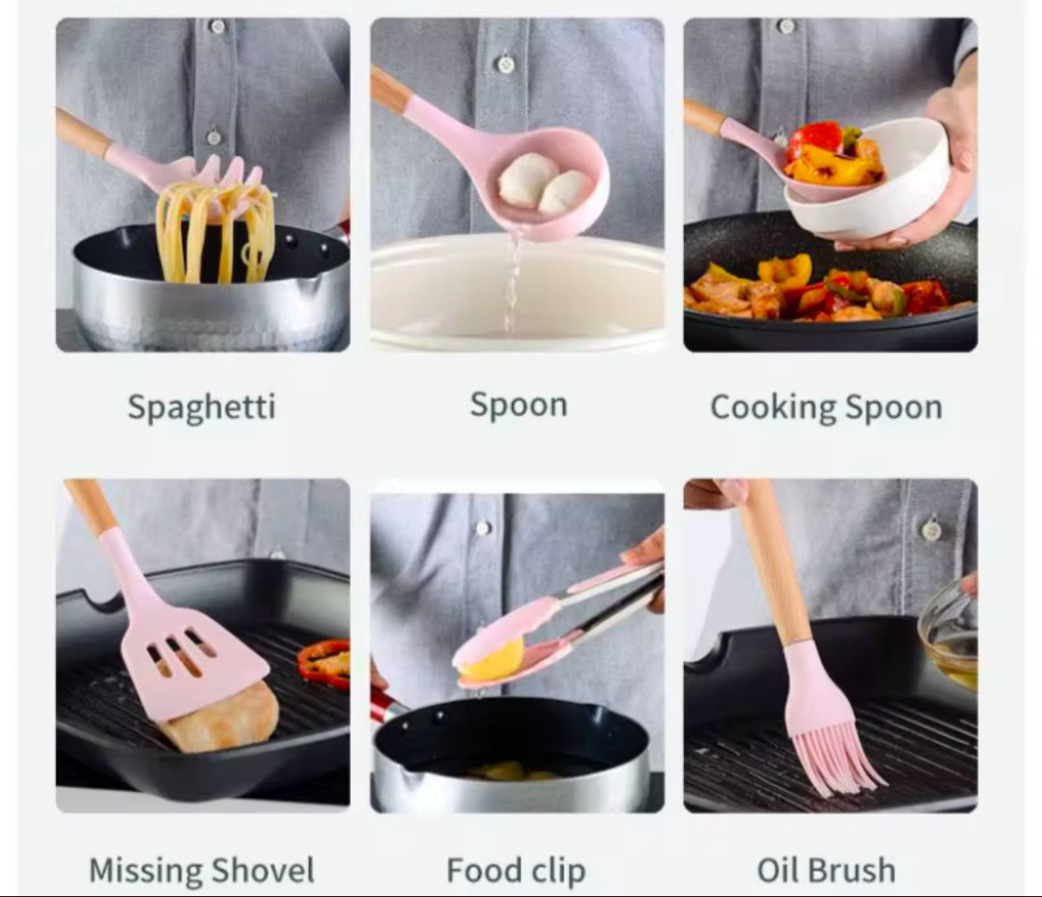 19-Piece Elegant Non-Stick Silicone Kitchen Utensil Set – Pink