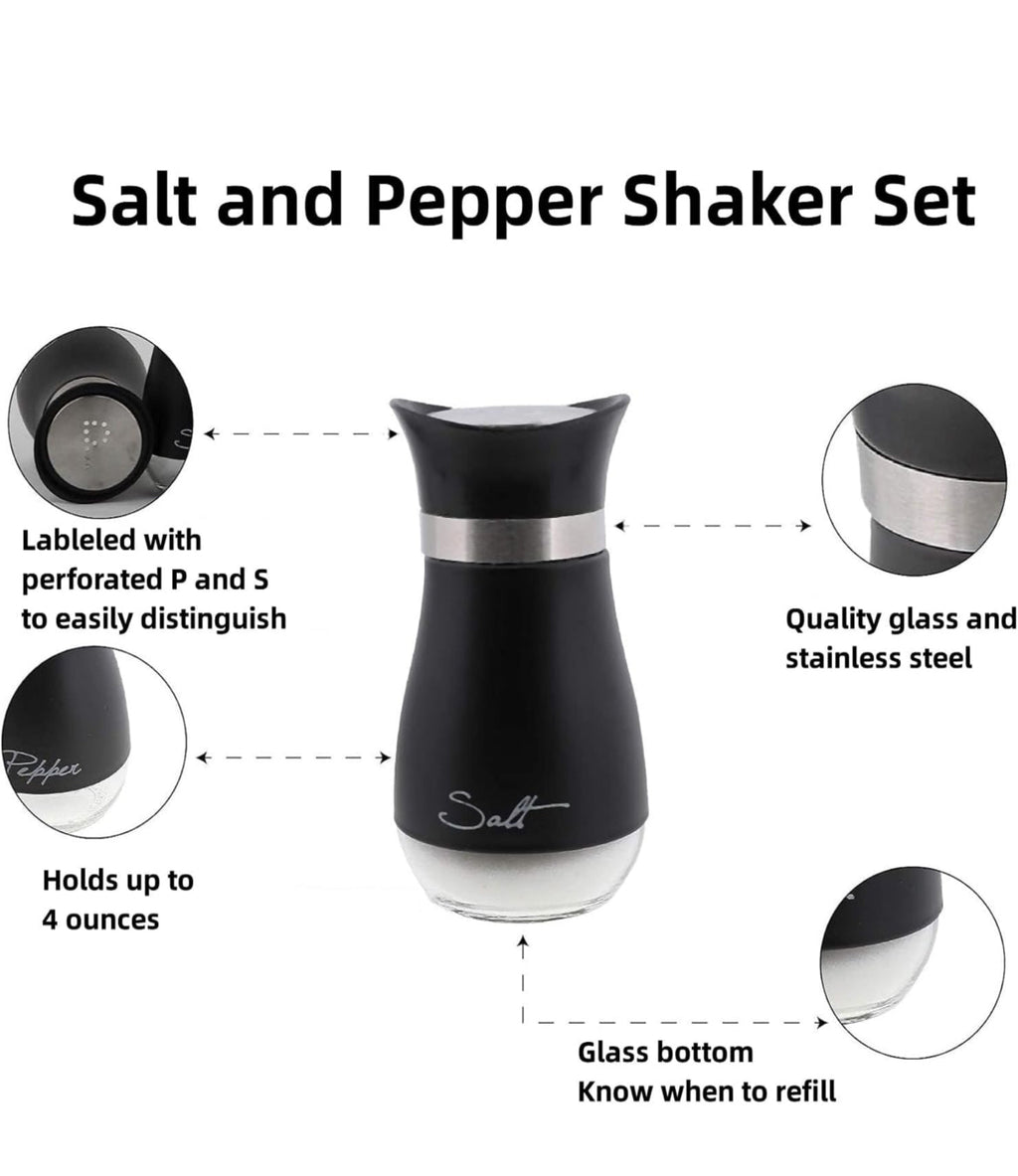 Modern Black 2-Pack Salt & Pepper Shaker Set