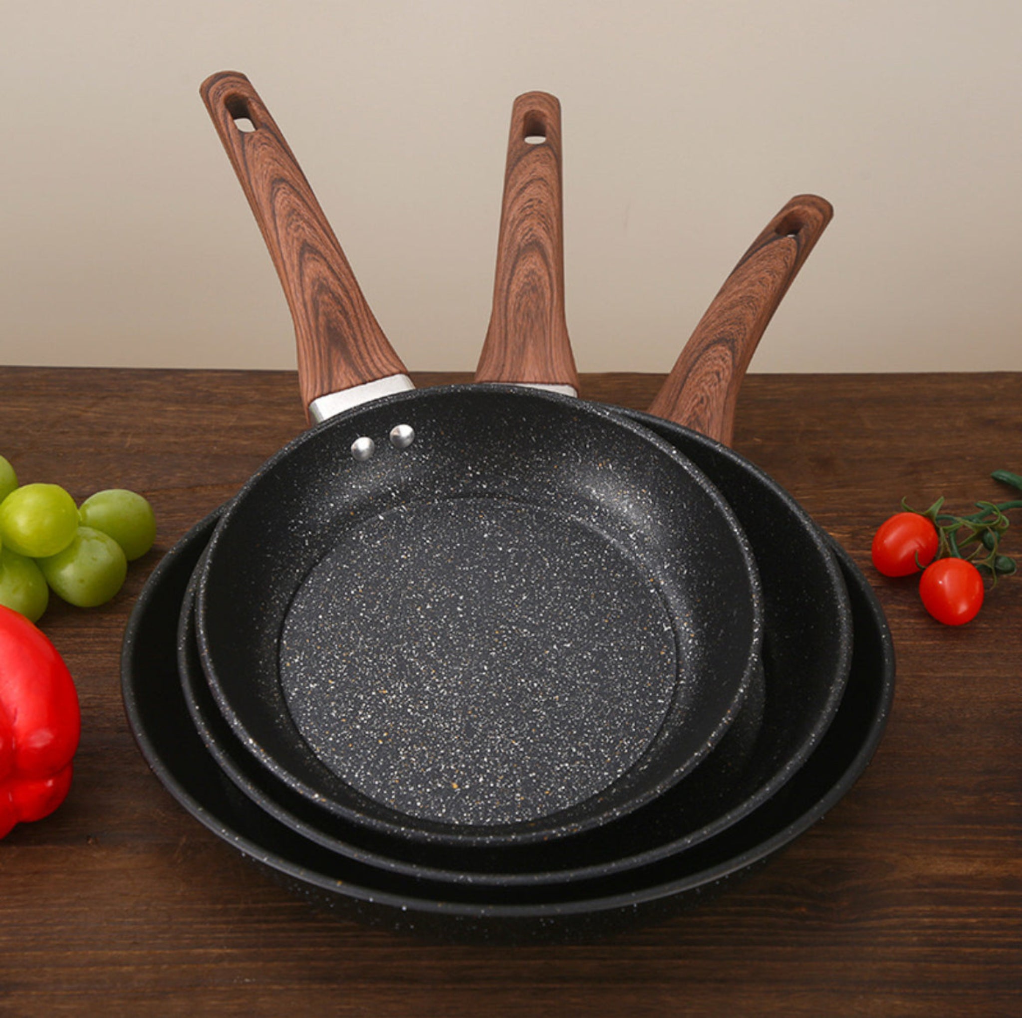 Black frying pans