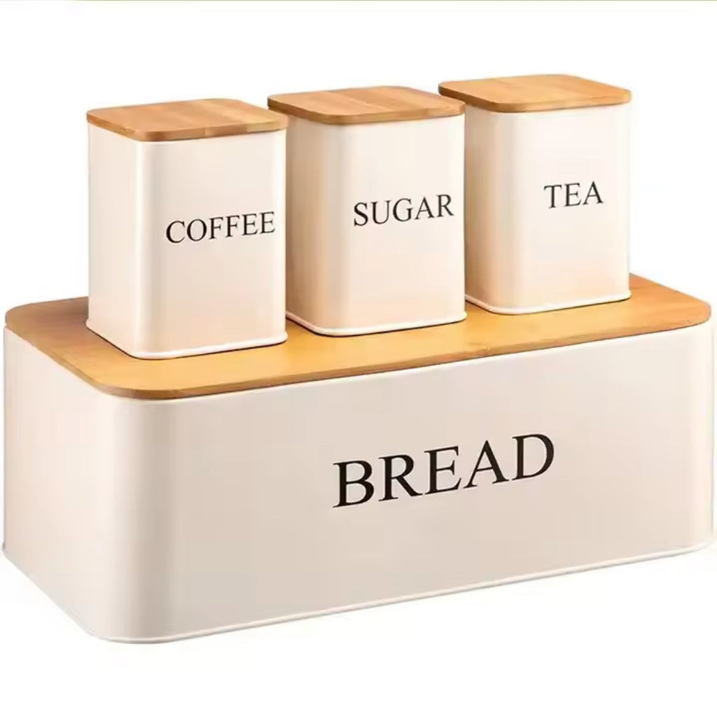 White Bread Bin Set