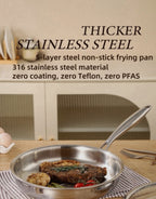 Stainless steel frying pans