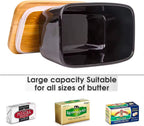 Ceramic Butter Dish Wooden Airtight Lid, With Butter Knife Black 600ml