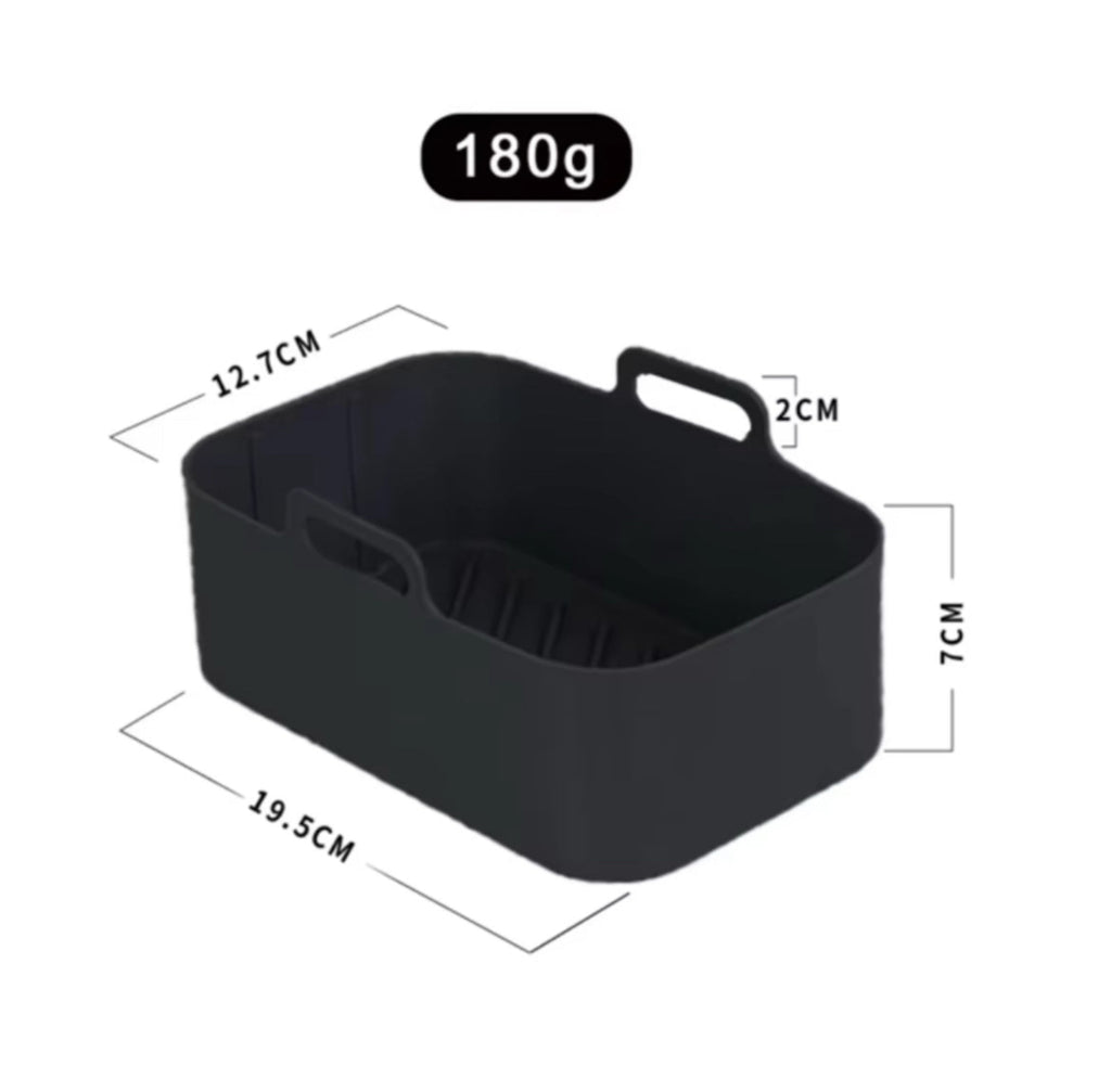 2-Pack Rectangular Silicone Air Fryer Liners – Reusable Basket Protectors