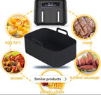 2-Pack Rectangular Silicone Air Fryer Liners – Reusable Basket Protectors