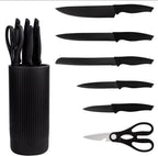 7pc Black knife set