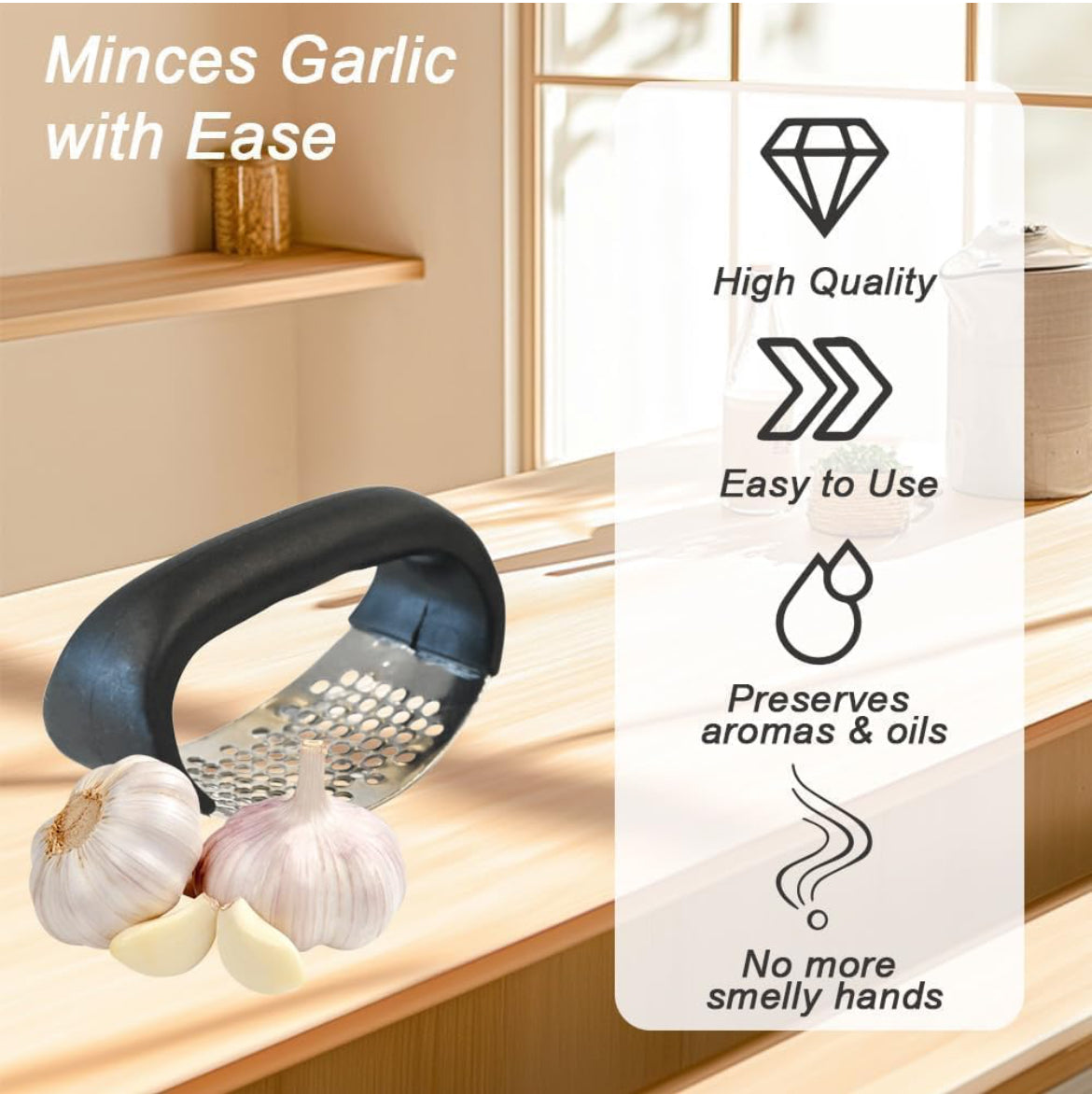 Excellent Garlic Press – Strong, Easy, and Mess-Free!