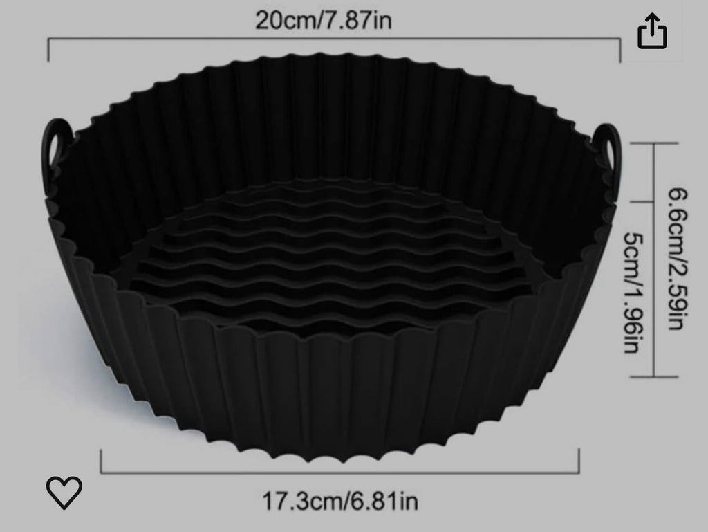 2 Pack Silicone Round Air Fryer Liners – Non-Stick, Flexible & Easy Release
