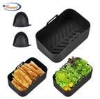 2-Pack Rectangular Silicone Air Fryer Liners – Reusable Basket Protectors