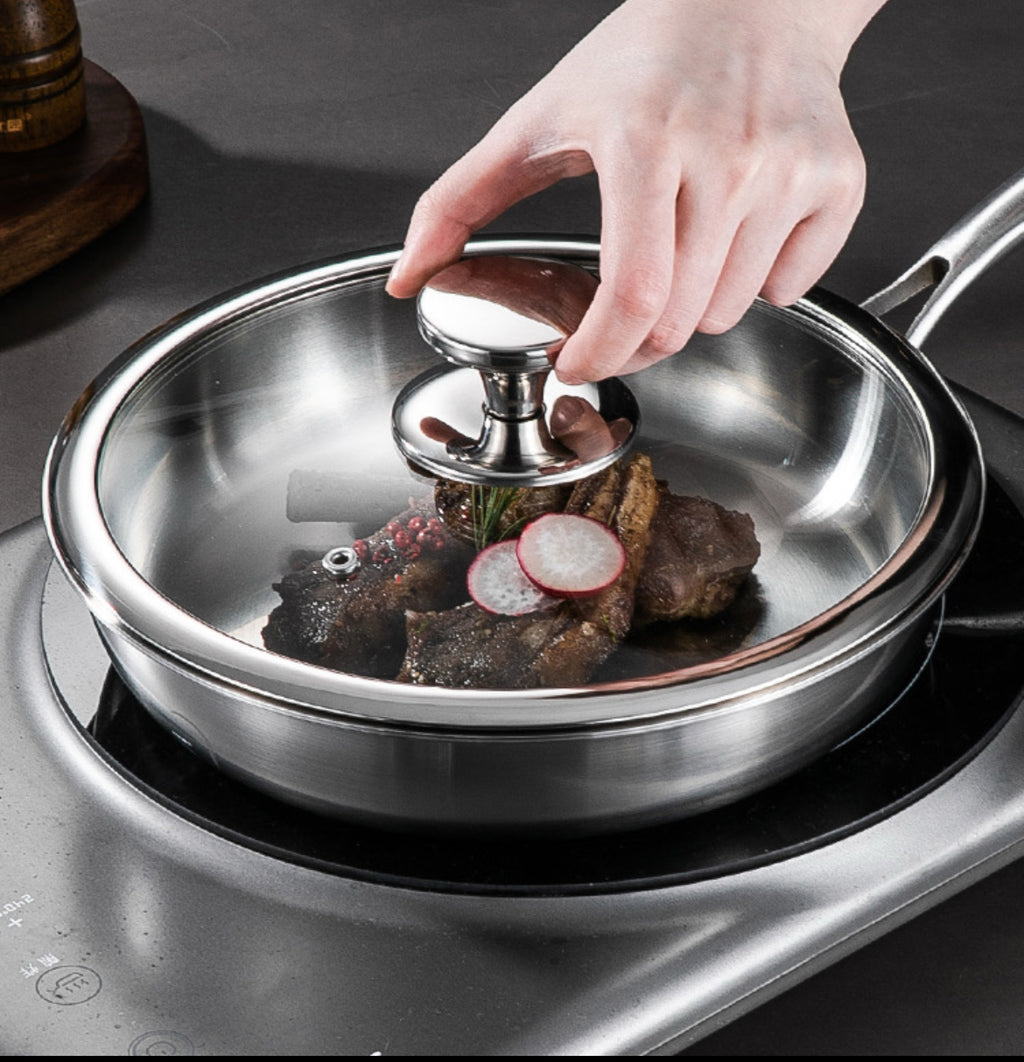 30cm Non-Stick Stainless Steel Frying Pan – Induction Compatible