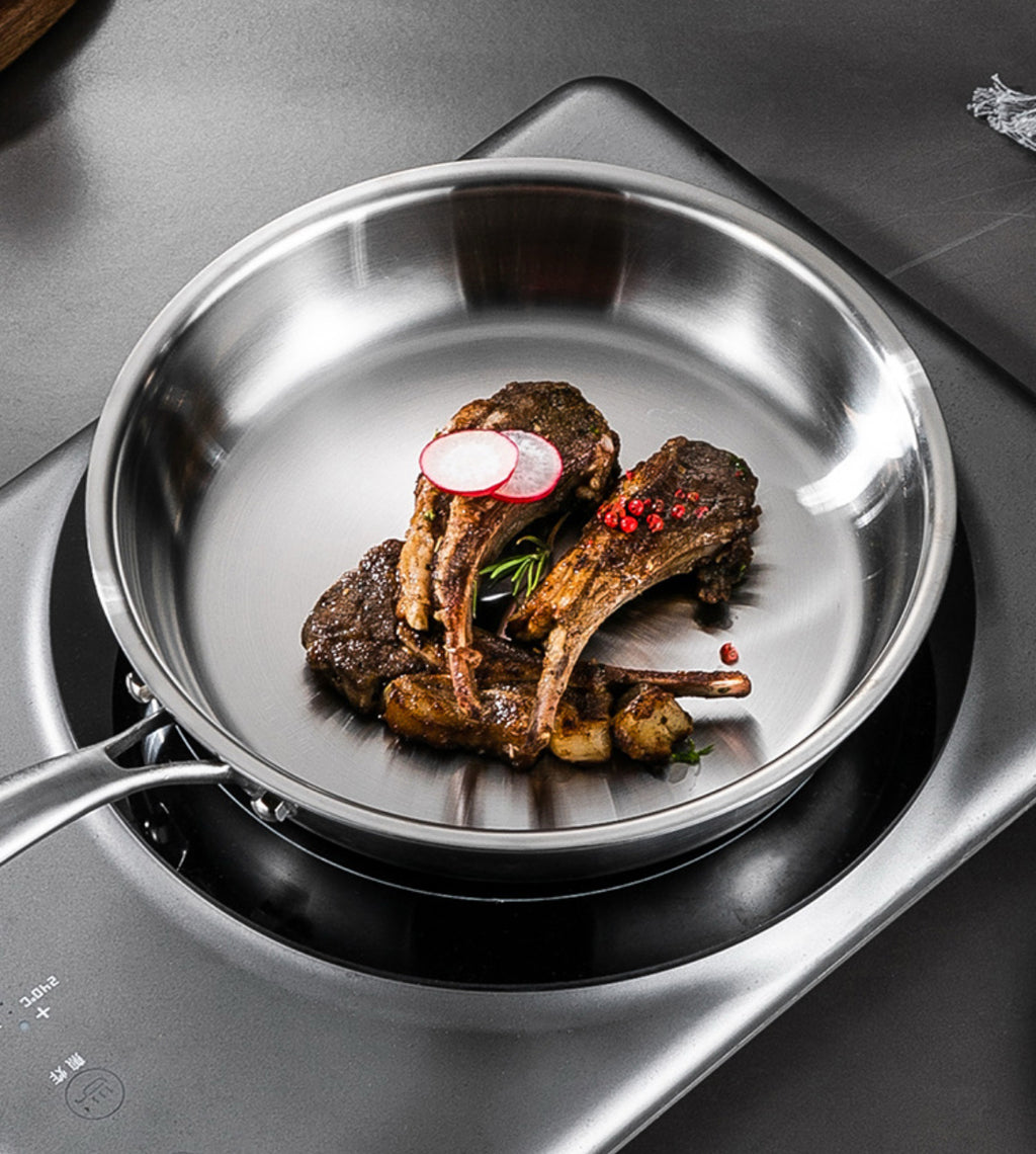 30cm Non-Stick Stainless Steel Frying Pan – Induction Compatible