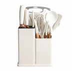 19-Piece Elegant Non-Stick Silicone Kitchen Utensil Set – White