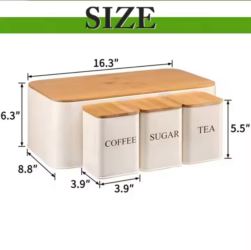 White Bread Bin Set