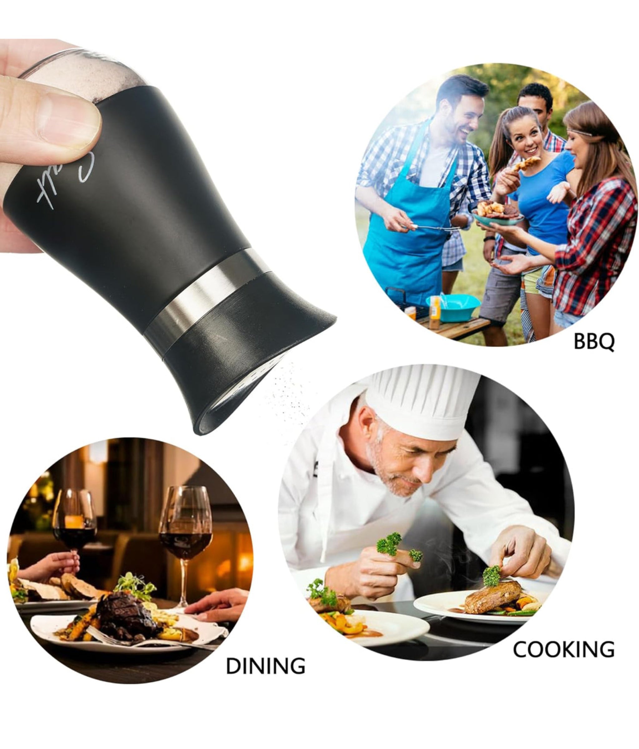 Modern Black 2-Pack Salt & Pepper Shaker Set