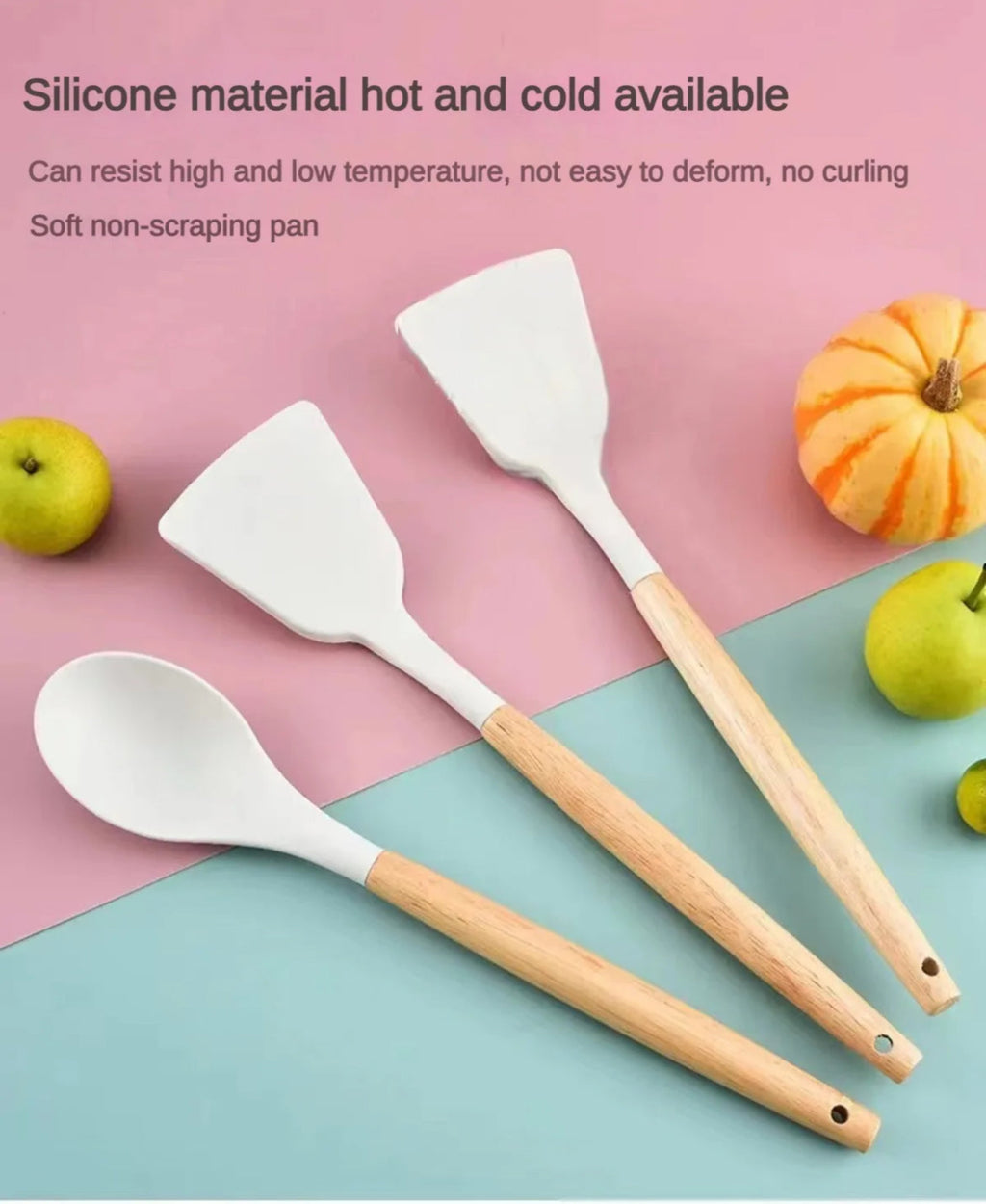 19-Piece Elegant Non-Stick Silicone Kitchen Utensil Set – White