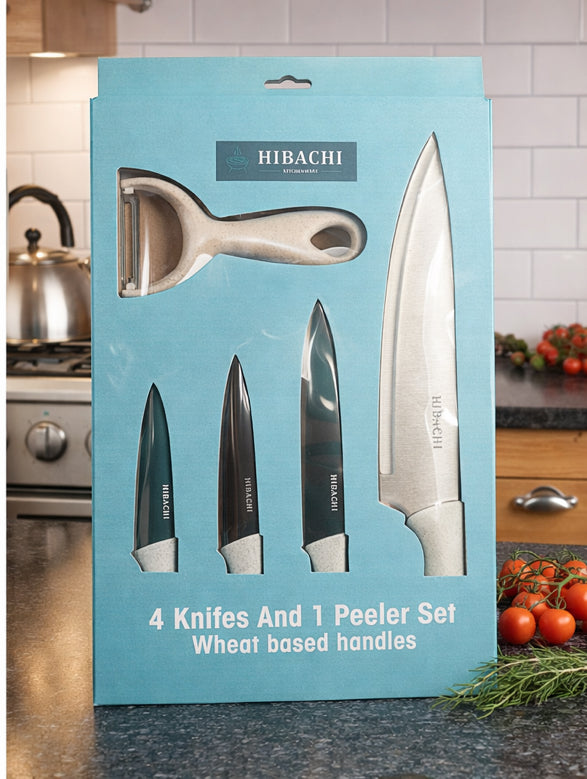 HIBACHI 4 Knives and 1 Peeler Set