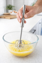 Stainless Steel Semi-Automatic Egg Beater, Rotary Hand Whisk - No Batteries Required