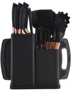 19-Piece Elegant Non-Stick Silicone Kitchen Utensil Set – Black